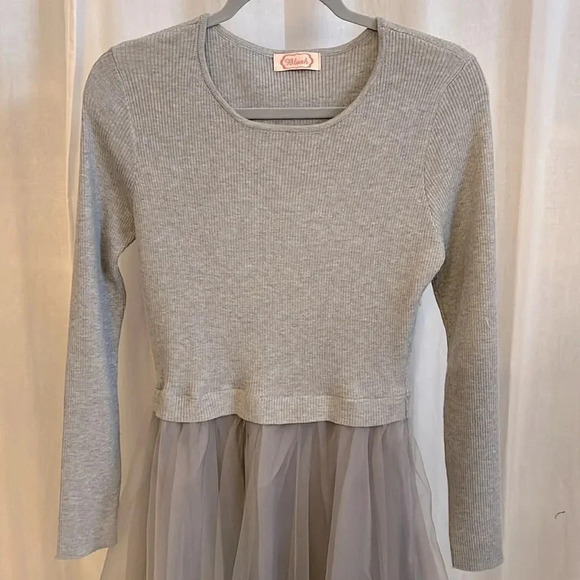 ✨ HOST PICK Knit Tulle Dress Long Sleeve, Size L - Picture 3 of 10